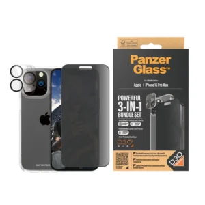 PanzerGlass 3-IN-1 Pack for Iphone 15 Pro Max - Privacy