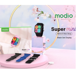 Modio Super Mini Ladies Special Smart Watch with Three Set Strap - Black