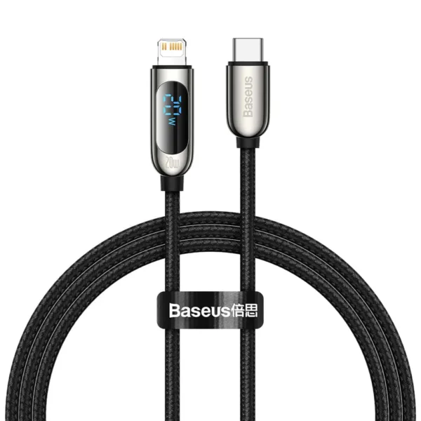 Baseus Display Fast Charging Data Cable Type-C to IP 20W 1m - Black