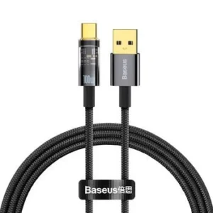 Baseus Explorer Series Auto Power-Off Fast Charging Data Cable USB to Type-C 100W 1m - Black