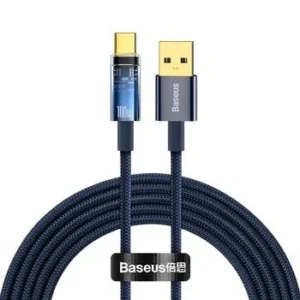 Baseus Explorer Series Auto Power-Off Fast Charging Data Cable USB to Type-C 100W 1m - Blue