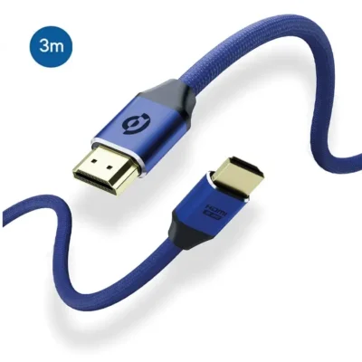 powerology 8k hdmi to hdmi braided cable 3m dark blue