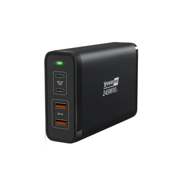 XPower Pro Gx245 245W 4-Port PD Gan Desktop Charger - Black