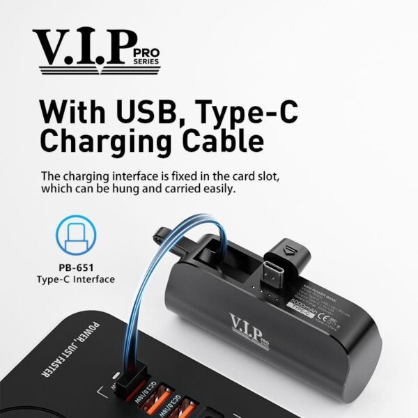 Vip Pro Series Power Bank With Built-in Type-C (PB-651)