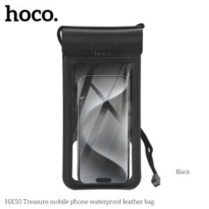 Hoco Widely Compatible Ipx8 Waterproof Leather Bag (HX50) - Black