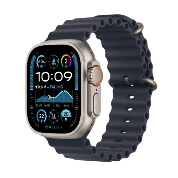 Apple Watch Ultra 2 GPS + Cellular 49mm Natural Titanium Case with Navy Ocean Band