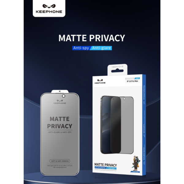 Keephone Iphone 16 Pro Max Matte Optix Screen Protector - Privacy