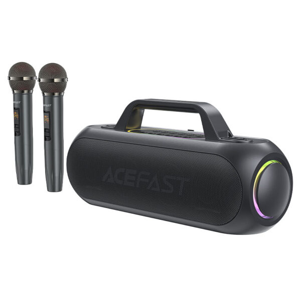 Acefast Portable Speaker With 2 Karaoke Microphones 200W - Black