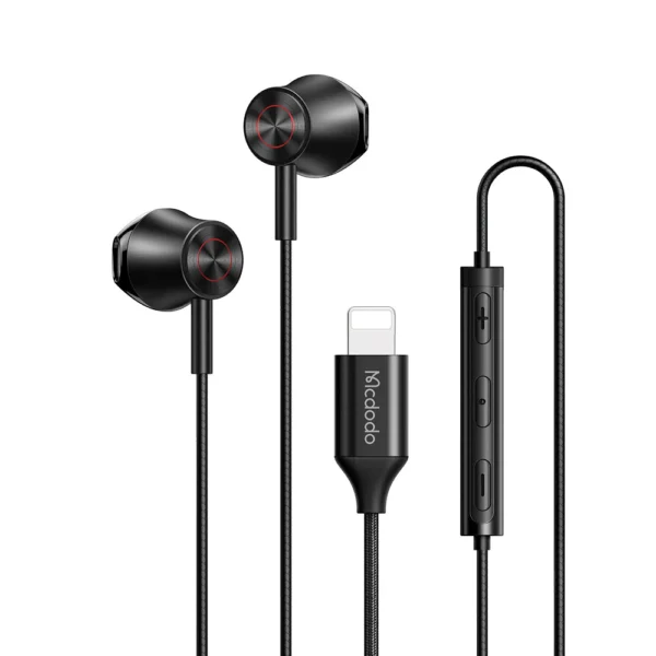 Mcdodo HP-6120 Achievement Series Lightning Earphone - Black