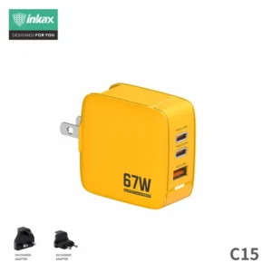 Inkax 67W GAN Charger C15 3-USB Output