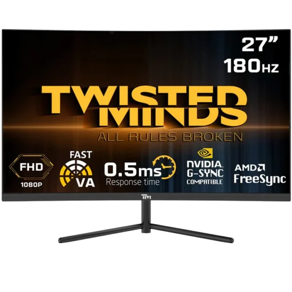 Twisted Minds 27'‘ Curve, FHD 180Hz, VA, 0.5ms, HDMI2.0, HDR Gaming Monitor