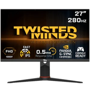 Twisted Minds 27'' FHD Fast IPS 280Hz 0.5ms HDMI 2.1 HDR Adjustable Stand Gaming Monitor - Black