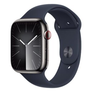 Apple Watch Series 9 GPS + Cellular 41mm Graphite Stainless Steel Case with Midnight Sport Band