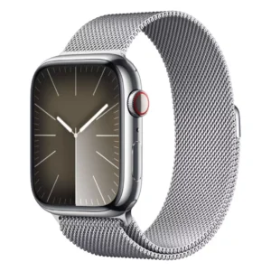 Apple Watch Series 9 GPS + Cellular 45mm Silver Stainless Steel Case with Silver Milanese Loop