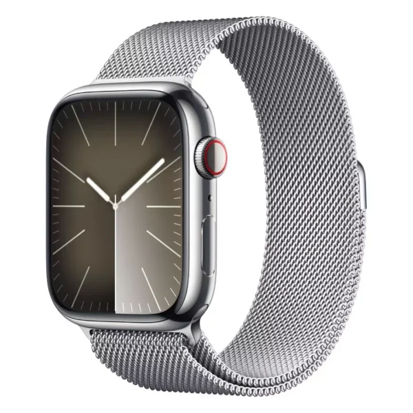 Apple Watch Series 9 GPS + Cellular 45mm Silver Stainless Steel Case with Silver Milanese Loop