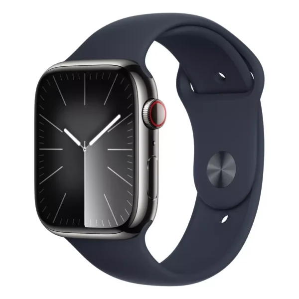 Apple Watch Series 9 GPS + Cellular 45mm Graphite Stainless Steel Case with Midnight Sport Band - M/L