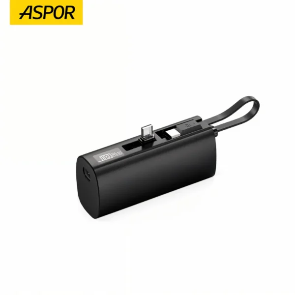 ASPOR A352 5000mAh Portable 2 Plugs Power Bank Type-C to Type-C