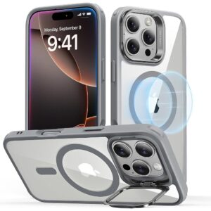 ESR iPhone 16 Pro Classic Hybrid (HaloLock) with Stash Stand Case - Clear Grey