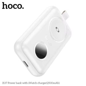 HOCO J137 2500mAh Mini Pocket Power bank for Apple Smart Watch Charger – White