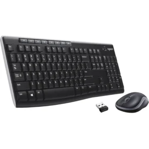 Logitech MK270 Wireless Keyboard And Mouse Combo For Windows, 2.4 GHz Wireless, Compact Mouse, 8 Multimedia And Shortcut Keys, For PC, Laptop - Black