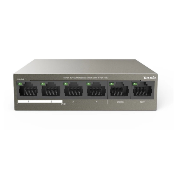 Tenda TEF1106P-4 6Port Switch 4FE PoE + 2FE Uplink 60W