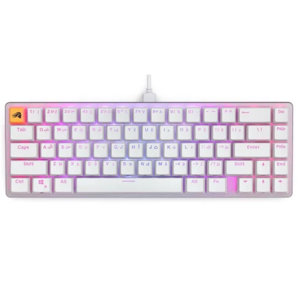 Glorious GMMK2 65% Pre-Built ANSI Wired RGB Mechanical Gaming Keyboard (Arabic Layout) - White