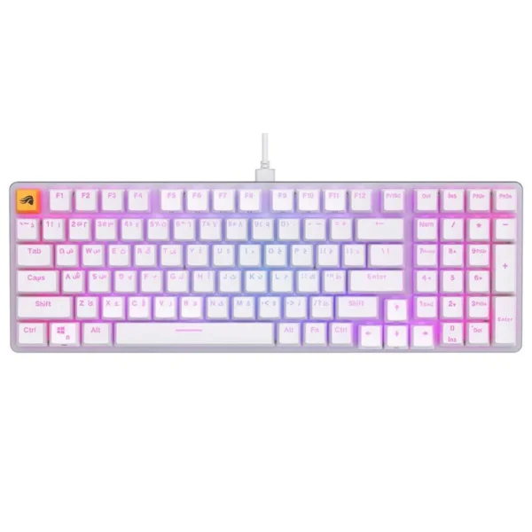 Glorious GMMK2 Full Size 96% Pre-Built Wired RGB Mechanical Gaming Keyboard (Arabic Layout) - White