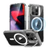 ESR Classic Hybrid Case with Stash Stand (HaloLock) - Apple iPhone 15 Pro - Clear