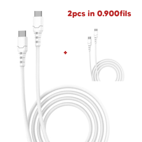 2pcs Aspor A098 USB-C To USB-C Cable 1m - White