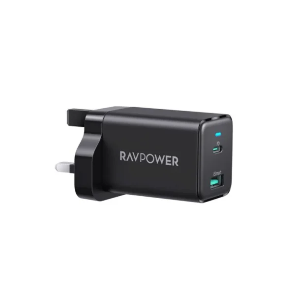 RAVPower (RP-PC171) PD 45W 2-Port Wall Charger - Black