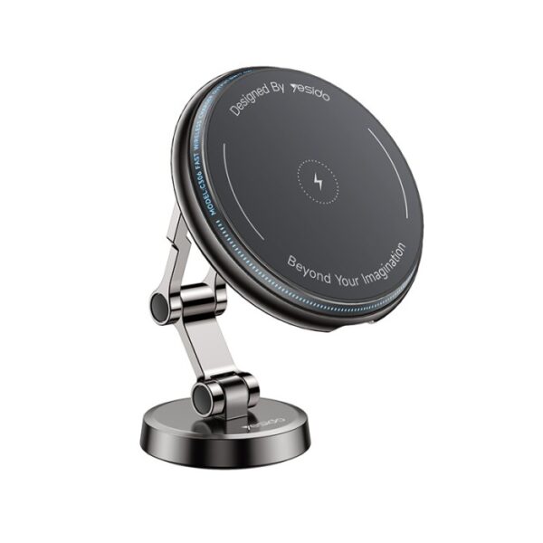 Yesido Magnetic Wireless Charger With Stand 15W (C306) - Silver