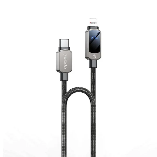 Yesido CA180, 27W, Type C to Lightning Cable with Digital Display - 1.2M