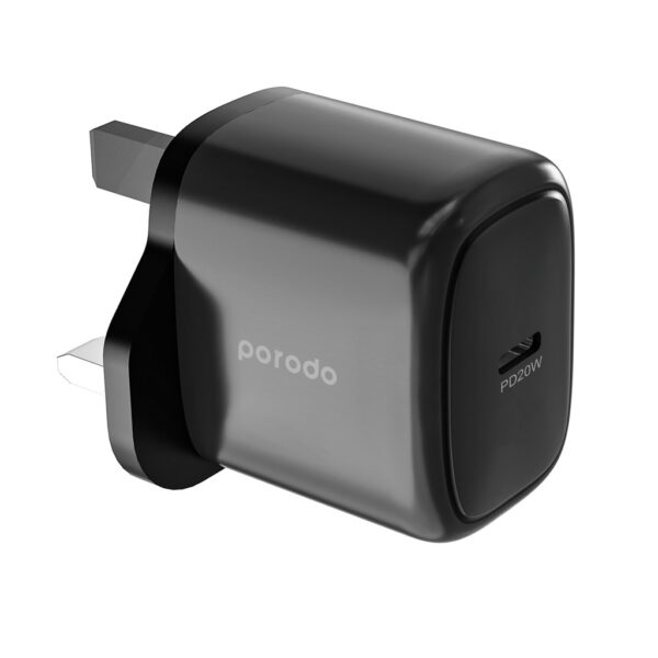 Porodo 20W Single USB C Charger UK - Black