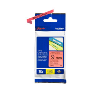 Brother Genuine TZe-421 Labelling Tape Cassette – Black on Red, 9mm wide