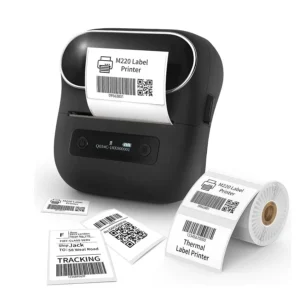 Phomemo M220 Label Maker, Bluetooth Thermal Label Printer with 1 Roll 40 x 30mm