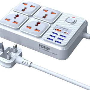 MOXOM MX-ST15 2500W Power Socket with 4 UK Sockets, 7 USB Ports and Type-C PD Port