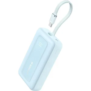 Anker Zolo Power Bank (20K, 30W, Built-In USB-C Cable) - Blue