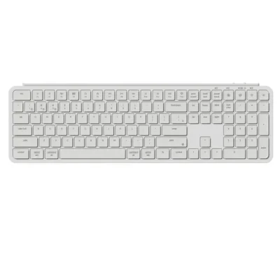 Keychron B6 Pro Full-Size Ultra-Slim Wireless ZMK Custom Keyboard for Windows & Mac, Arabic / English - White