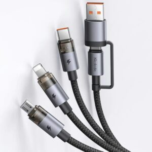 MCDODO CA-726 1.2 Meter 6-IN-1 100W Transparent Cable with Charging Light