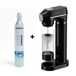 LePresso CO2 Capsule + Lepresso Carbonator Instant Sparkling Water – Black