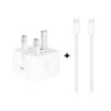 Apple Usb-C To Usb C 240W Charge Woven Cable 2M – White + Apple 20W USB-C 3 Pin Power Adapter – White