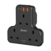 XPower 20W 3 Outlet T-Shaped Extension Socket - Black
