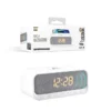 XPower QIC4 15W Wireless Charging + Bluetooth Speaker Alarm Clock - White
