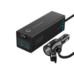 Powerology PWCUQC038 2AC Universal 300W Power Inverter PD 36W - Black