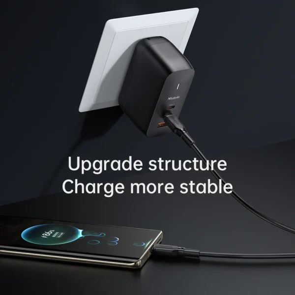 Mcdodo CH-844 Mecha Series GaN 65W Dual Type-C + USB Mini Size Wall Charger Set (EU/UK/US Plug) - Image 3