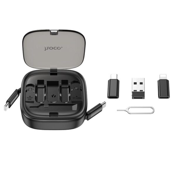 Hoco U140 Type-C to Type-C Multi-function Retractable Storage Data Cable - Black - Image 3