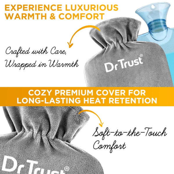 Dr Trust Hot Water Bottle With Cover.2Ltr - Red - Image 4