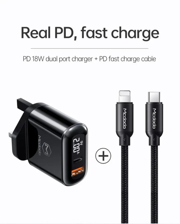 Mcdodo CH-723 | 20W PD Fast Charger | Dual Ports (Type-C & USB) - Image 4