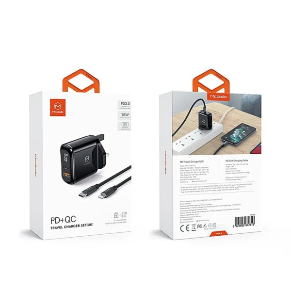 Mcdodo CH-723 | 20W PD Fast Charger | Dual Ports (Type-C & USB) - Image 5