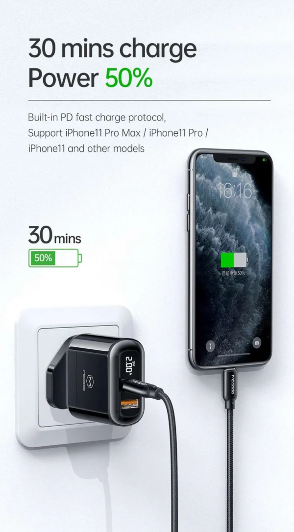 Mcdodo CH-723 | 20W PD Fast Charger | Dual Ports (Type-C & USB) - Image 2